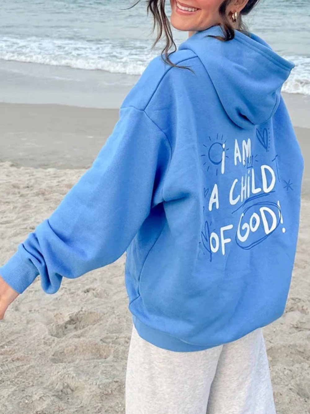 Elevated faith child of God blue hoodie sweatshirt oversized small